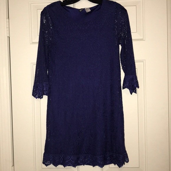 H&M Dresses & Skirts - Blue Lace Dress, Size 8